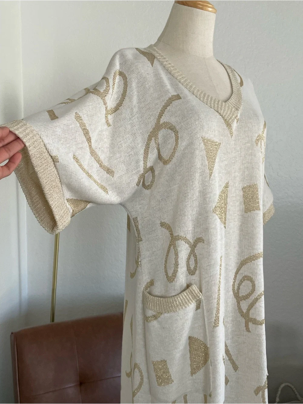 Vintage 1960s Lucie Ann Beverly Hills Metallic Shirt Dress